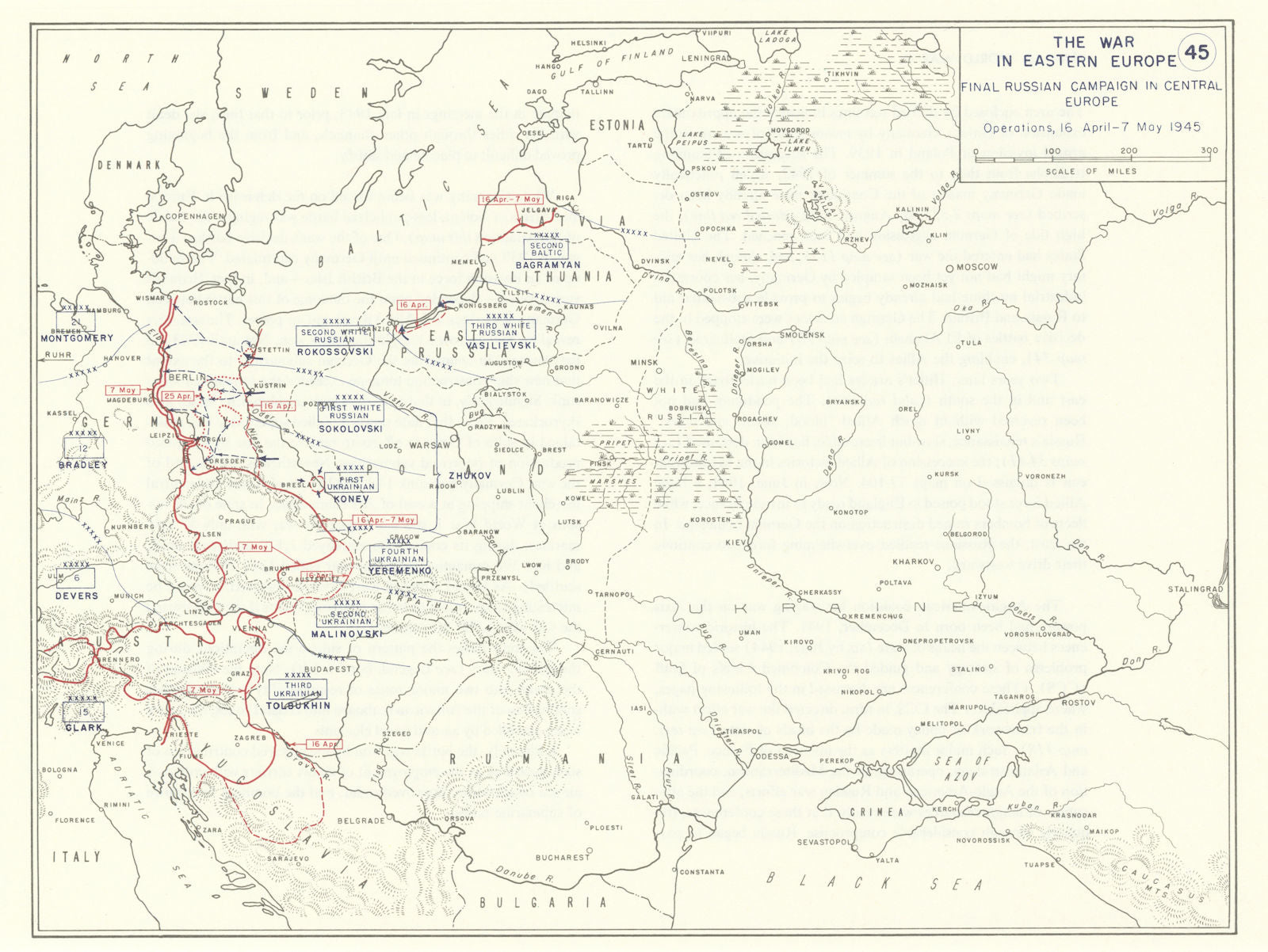 World War 2. Eastern Front. 16 April-7 May 1945. Final Russian Campaign 1959 map